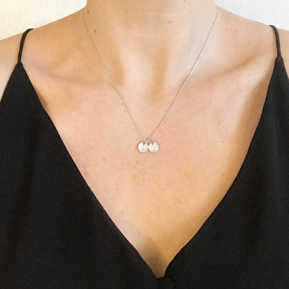 Personalized Double Initial Necklace | Silver